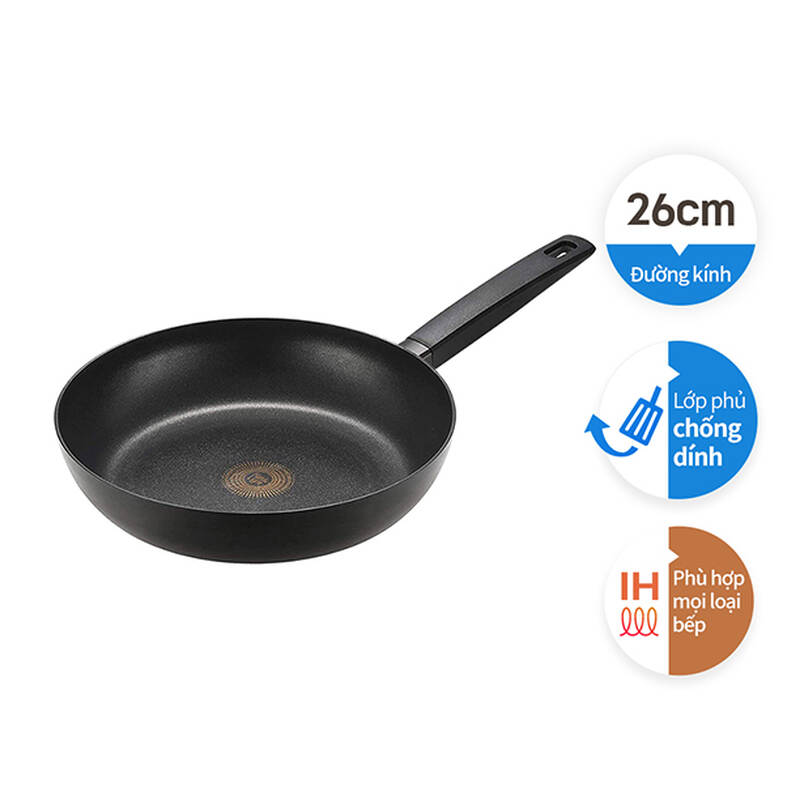 Chảo Nhôm Chống Dính Hard&Light Black (Có Thể Sử Dụng Bếp Từ) - Màu Đen - Locknlock 3 size (22cm, 24cm, 26cm) - LHL5223, LHL5243, LHL5263 image number null